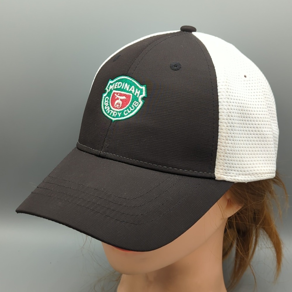 Medinah Country Club 1924 Hat Golf Cap Ahead Fitted Classic Cut L/XL Black/White